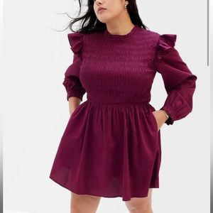 Gap Smocked Ruffle Sleeve Mini Dress